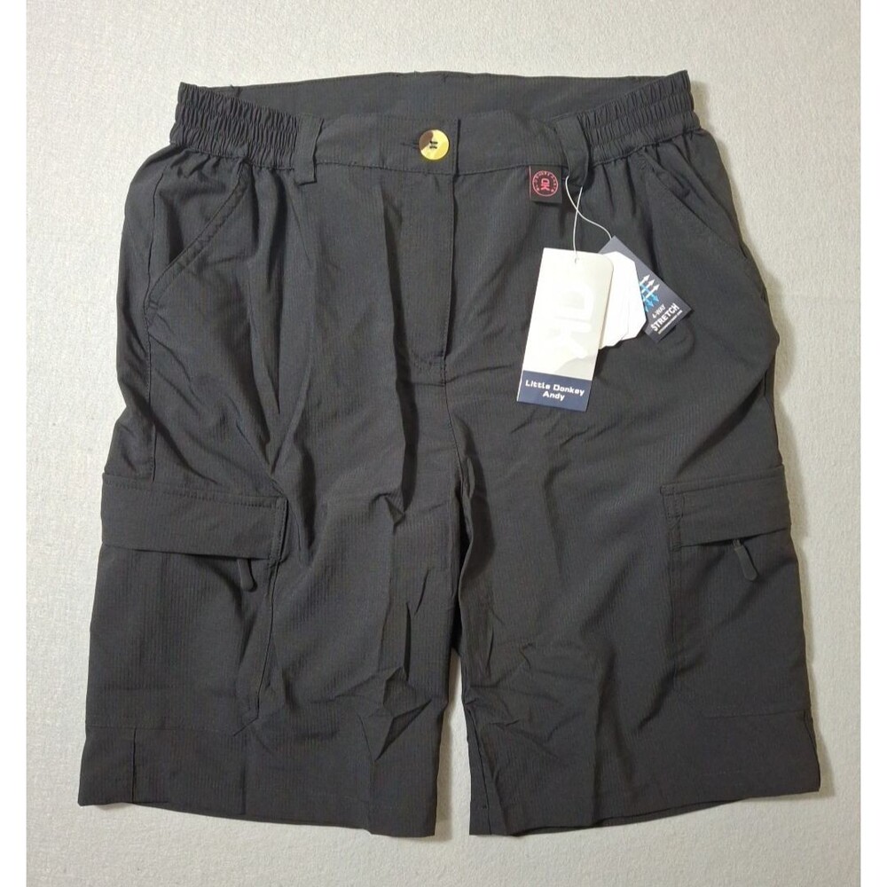 Little Donkey Andy  Cargo Shorts Women's Small  Black Dry Tech Train Hiking